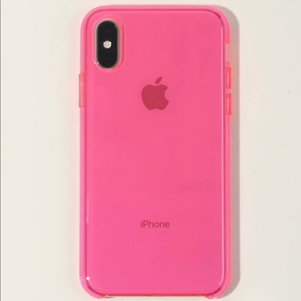 NWT! Neon Pink Transparent iPhone X case